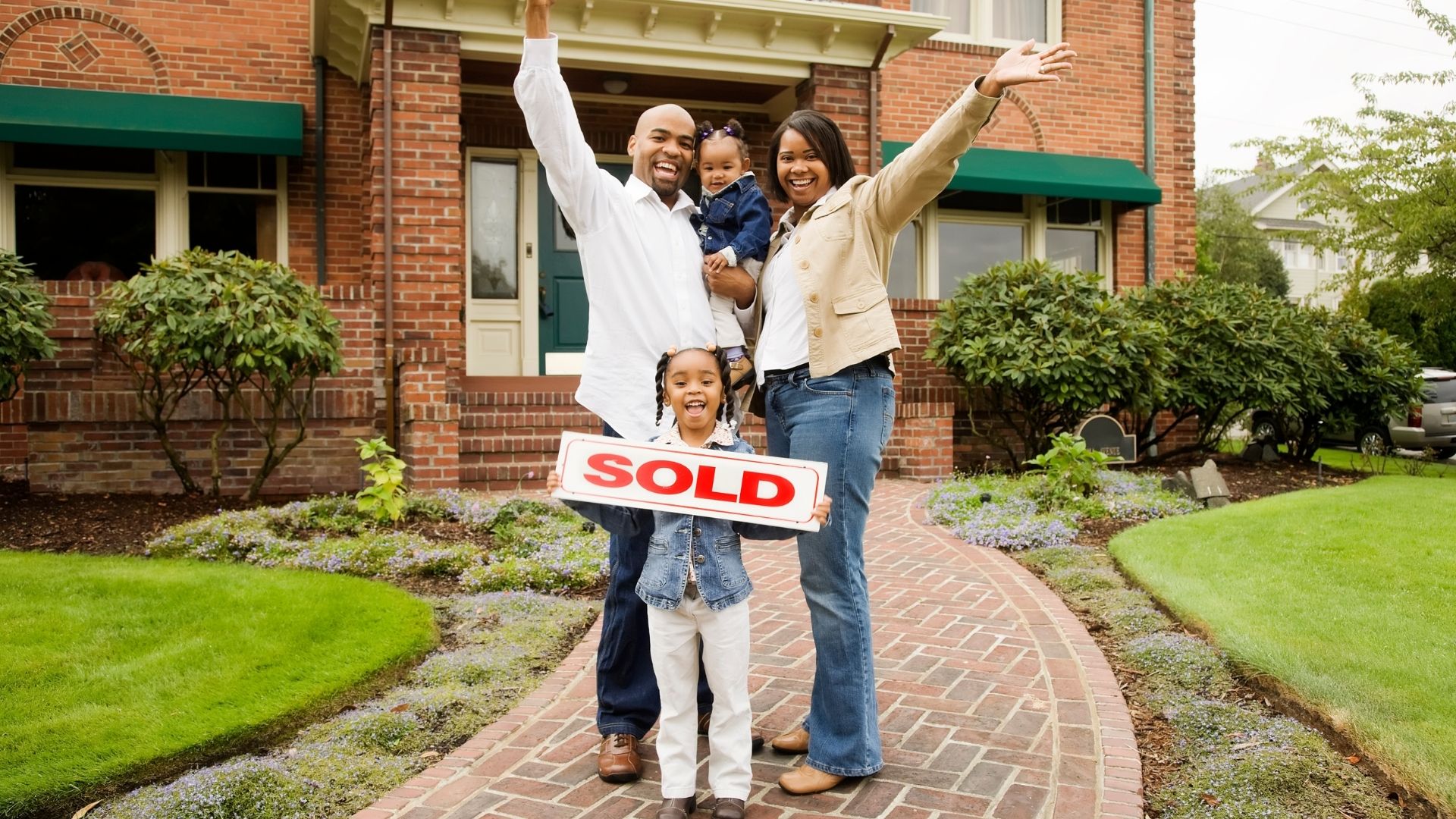 Home exterior in residential neighborhood